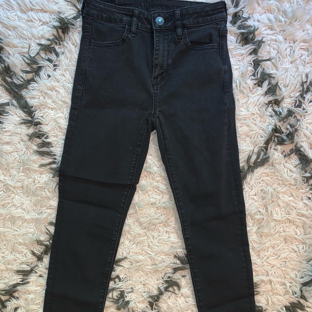 American Eagle Black Hi Rise Skinny 4 Short